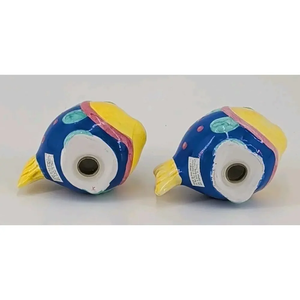 Salt & Pepper Shakers Set Figural Tropical Fish Colorful Ceramic Philippines